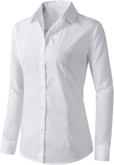 Women'S Formal Work Wear White Simple Shirt