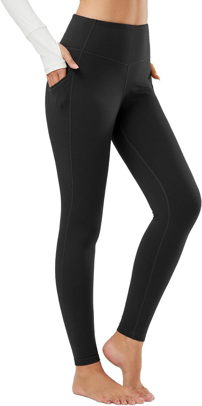 Women'S Fleece Lined Leggings Thermal Warm Winter Tights High Waisted Yoga Pants Cold Weather with Pockets