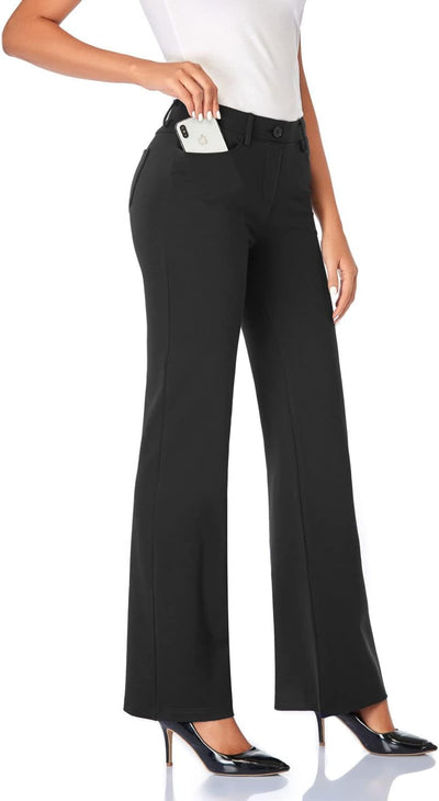 Women'S 28''/30''/32''/34'' Stretchy Bootcut Dress Pants with Pockets Tall, Petite, Regular for Office Work Business